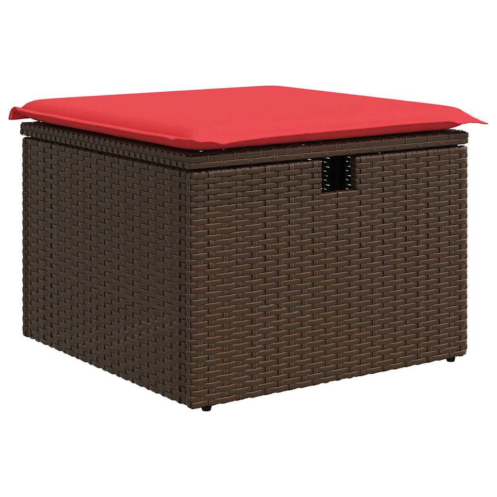 sofasæt til haven 5 dele med hynder polyrattan brun