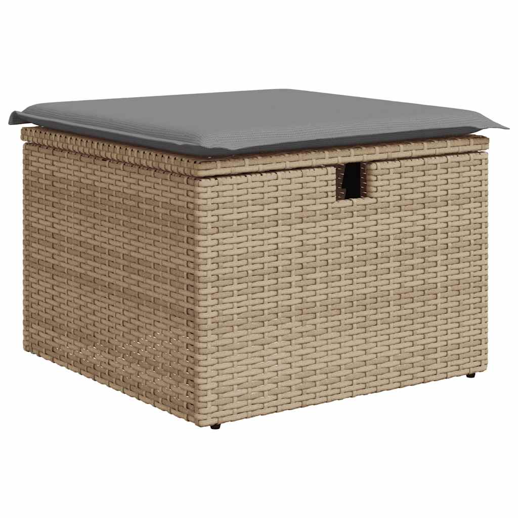 sofasæt til haven 7 dele med hynder polyrattan beige