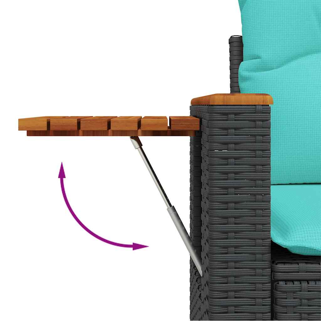 sofasæt til haven 7 dele med hynder polyrattan sort