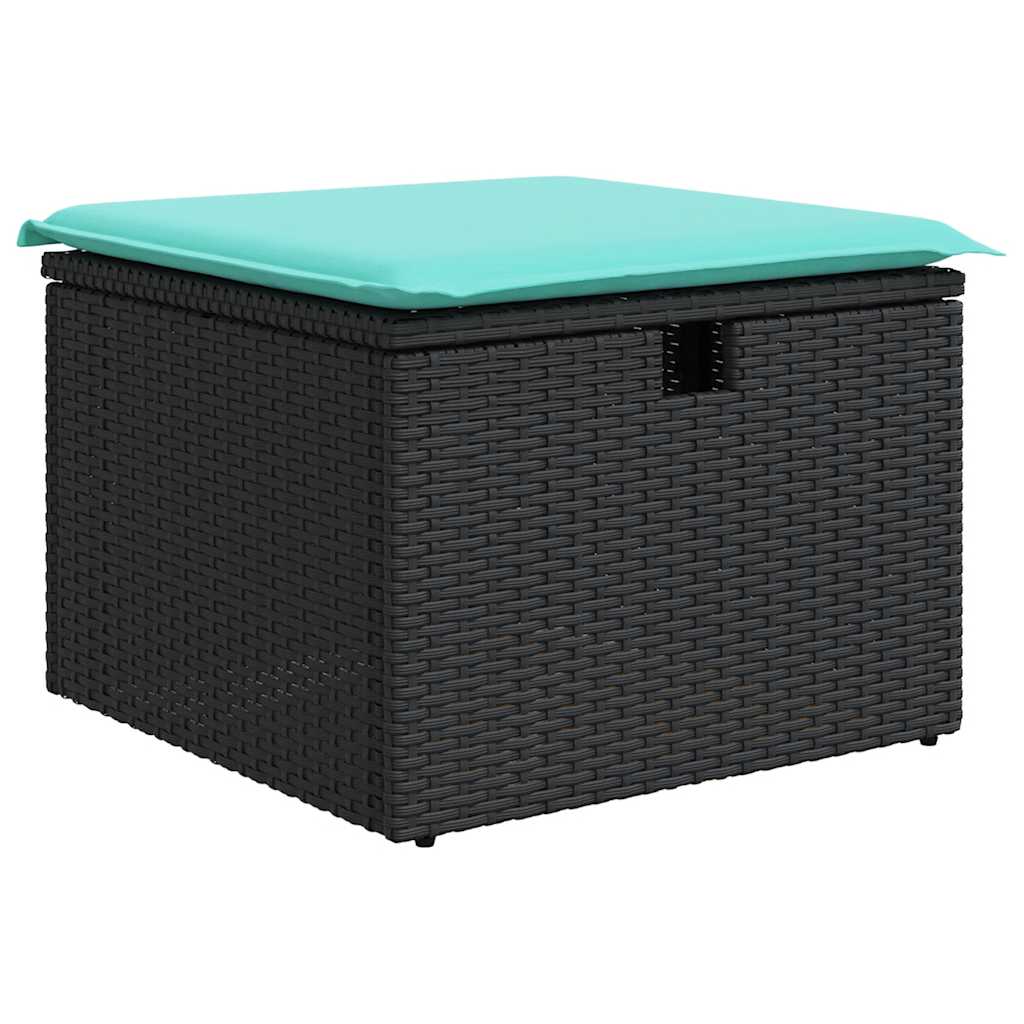 sofasæt til haven 6 dele med hynder polyrattan sort