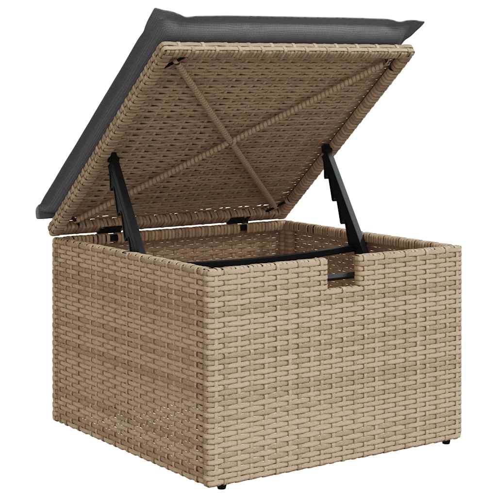sofasæt til haven 7 dele med hynder polyrattan beige