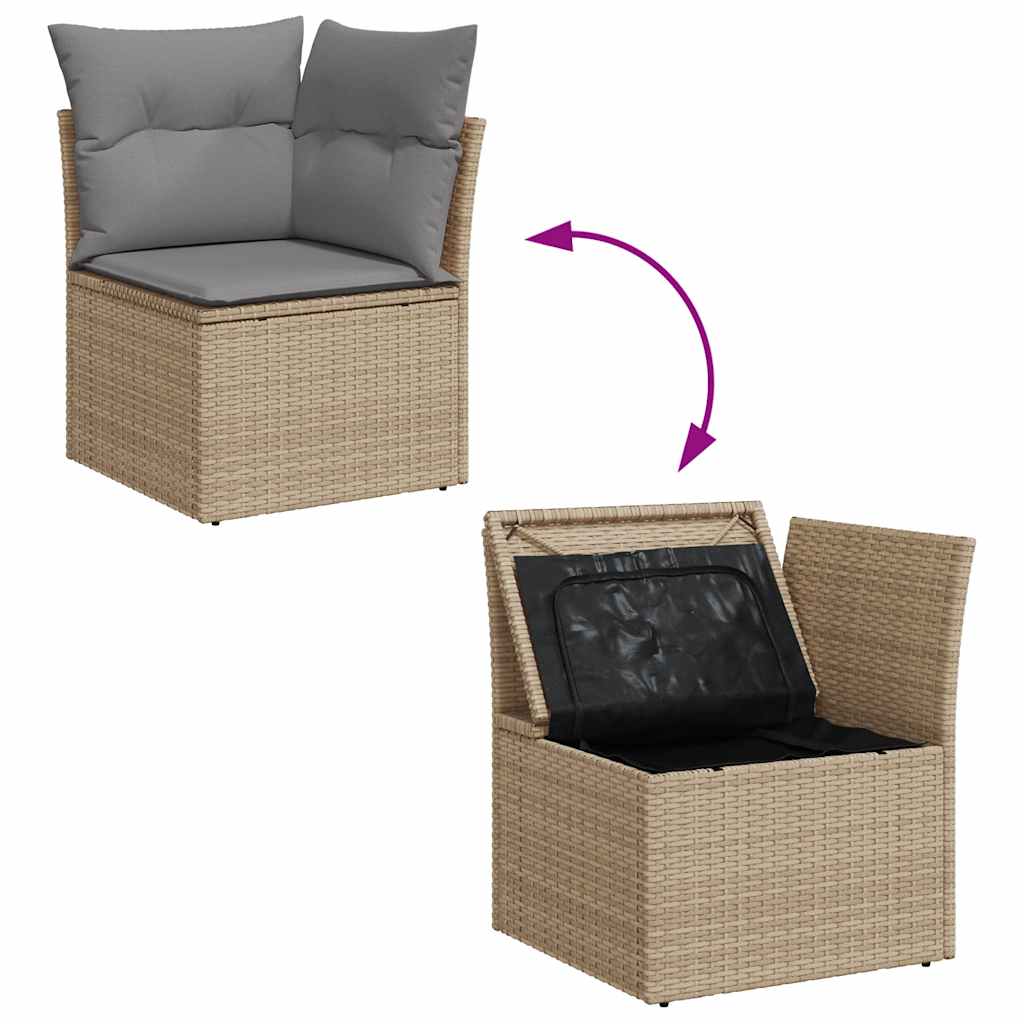 sofasæt til haven 8 dele med hynder polyrattan beige