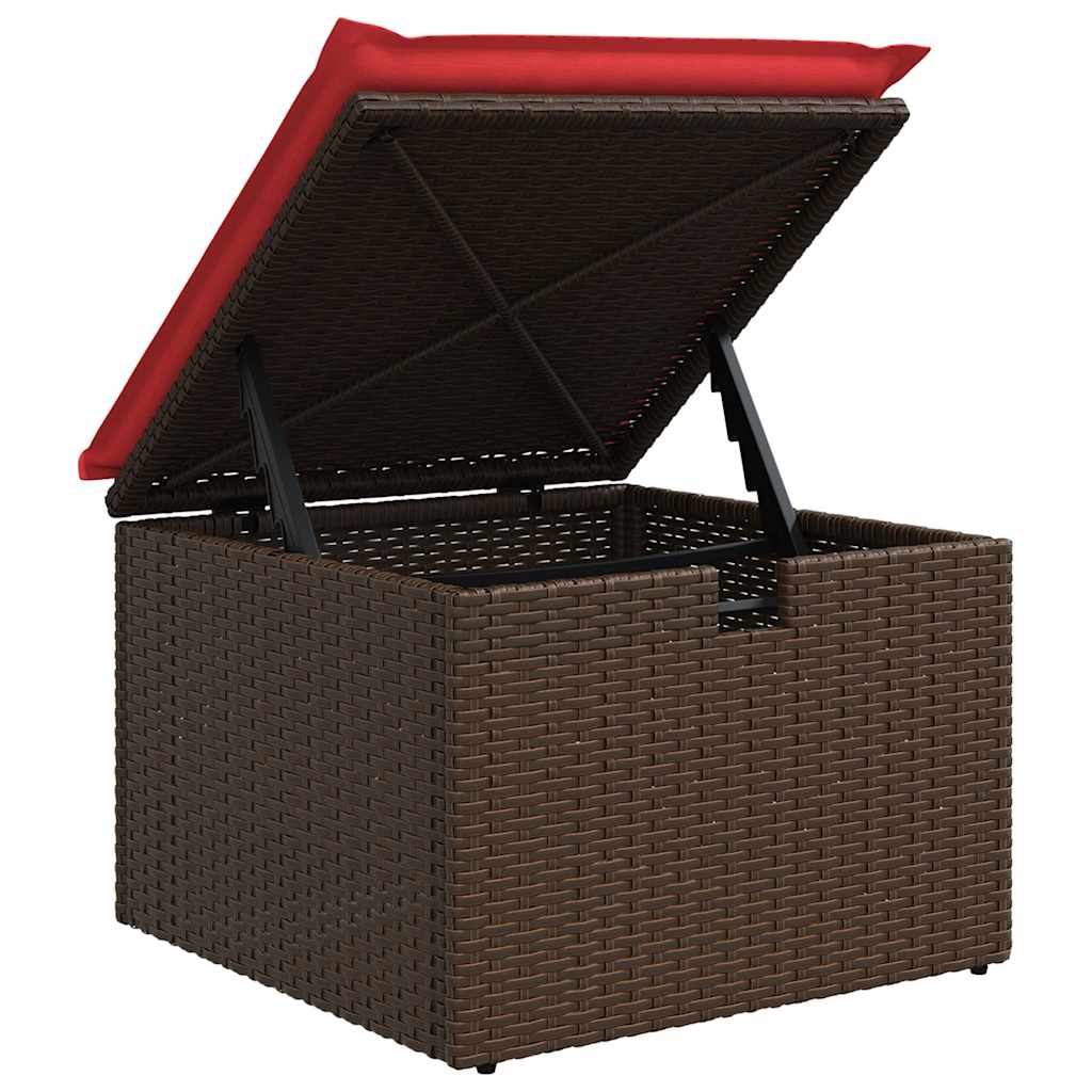 sofasæt til haven 10 dele med hynder polyrattan brun