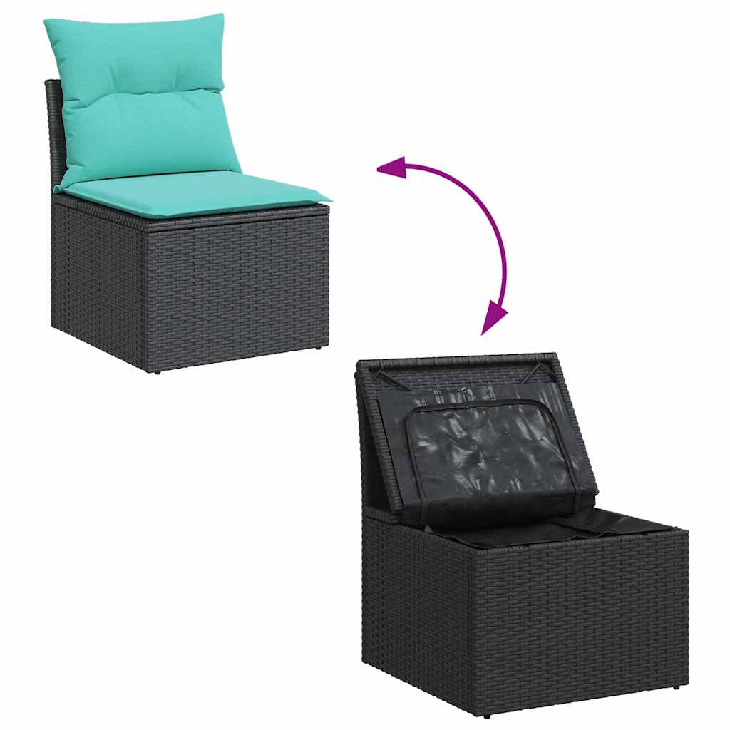 sofasæt til haven 11 dele med hynder polyrattan sort