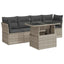 sofasæt 5 dele med hynder polyrattan lysegrå