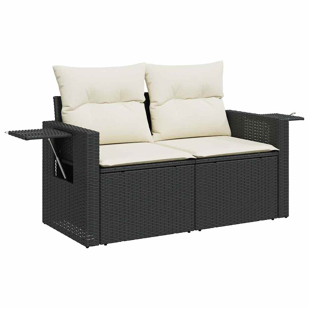 sofasæt til haven 9 dele med hynder polyrattan sort