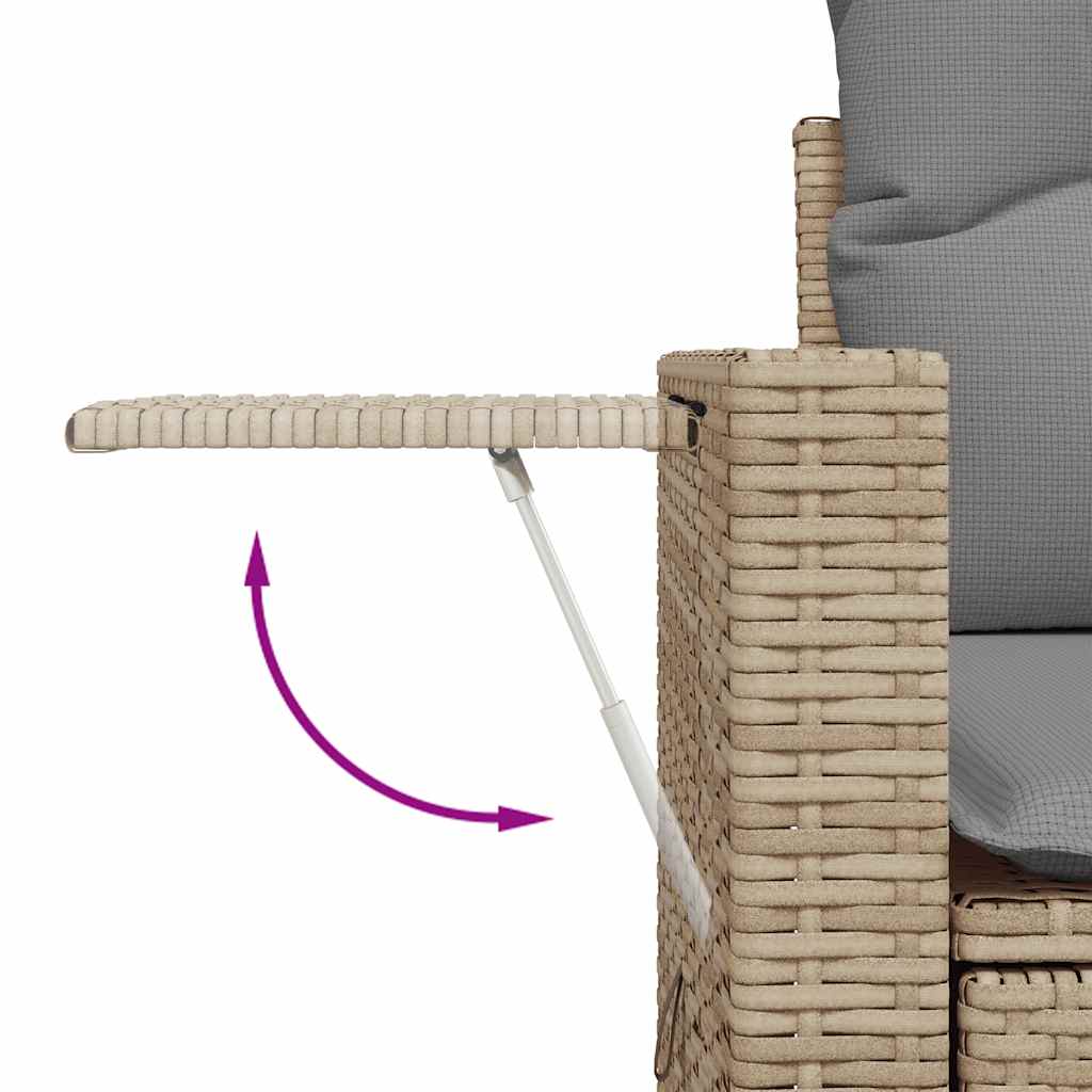 sofasæt til haven 9 dele med hynder polyrattan beige