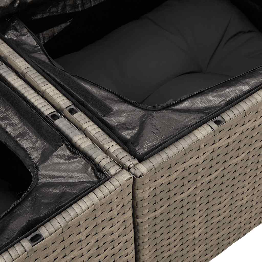 sofaesæt til haven 7 dele med hynder polyrattan grå
