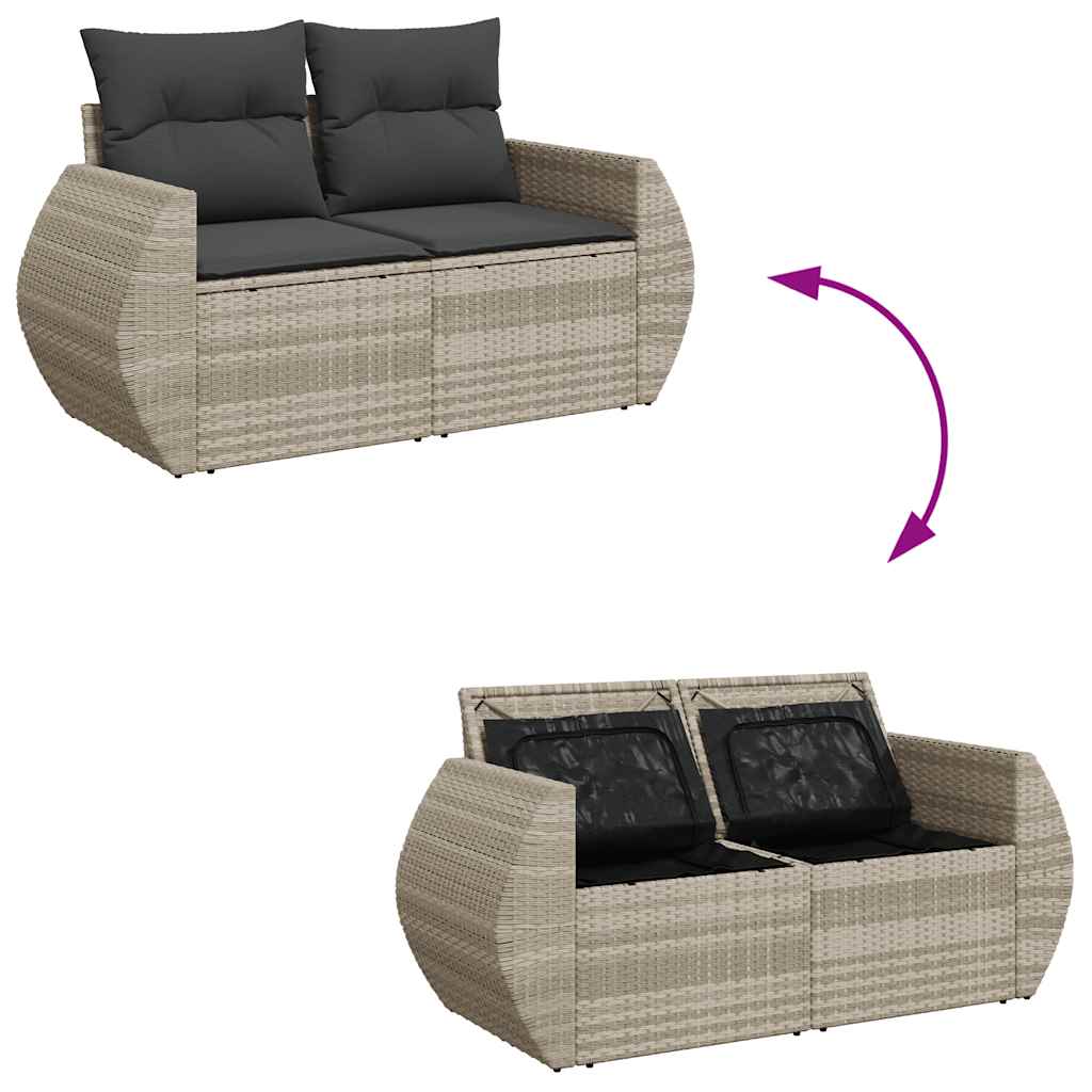 sofasæt til haven 10 dele med hynder polyrattan lysegrå