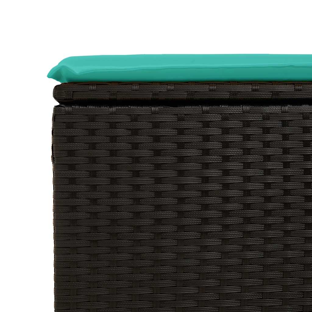 sofasæt til haven 6 dele med hynder polyrattan sort