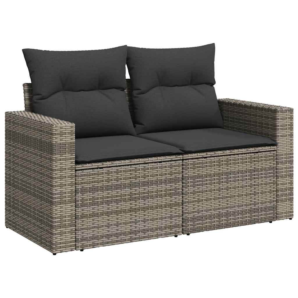 sofasæt til haven 9 dele med hynder polyrattan grå