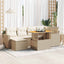 sofasæt til haven 7 dele med hynder polyrattan beige
