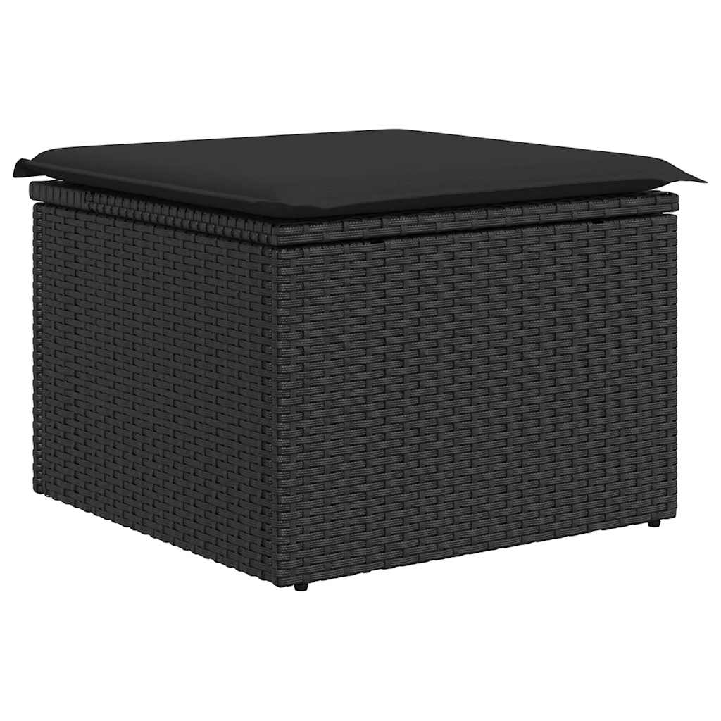 sofasæt til haven 8 dele med hynder polyrattan sort