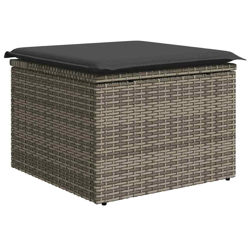 sofasæt til haven 9 dele med hynder polyrattan grå