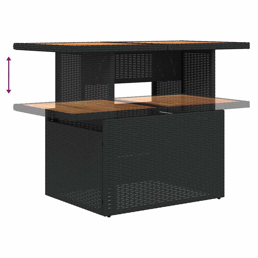 sofasæt til haven 7 dele med hynder polyrattan sort