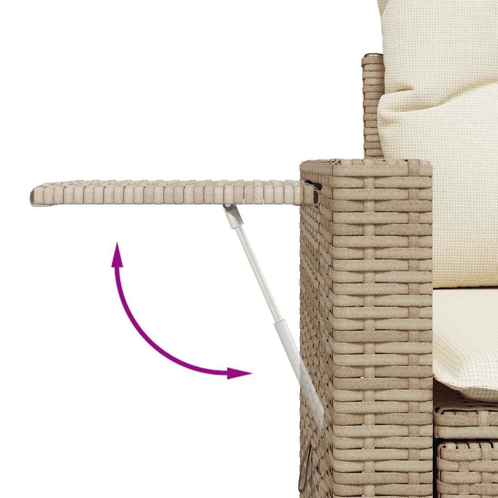 sofasæt til haven 9 dele med hynder polyrattan beige