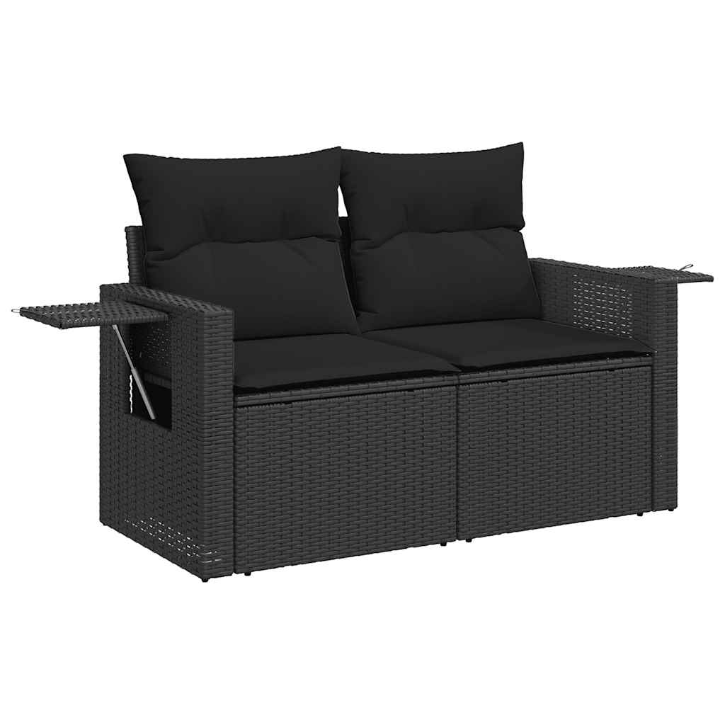 sofasæt til haven 8 dele med hynder polyrattan sort