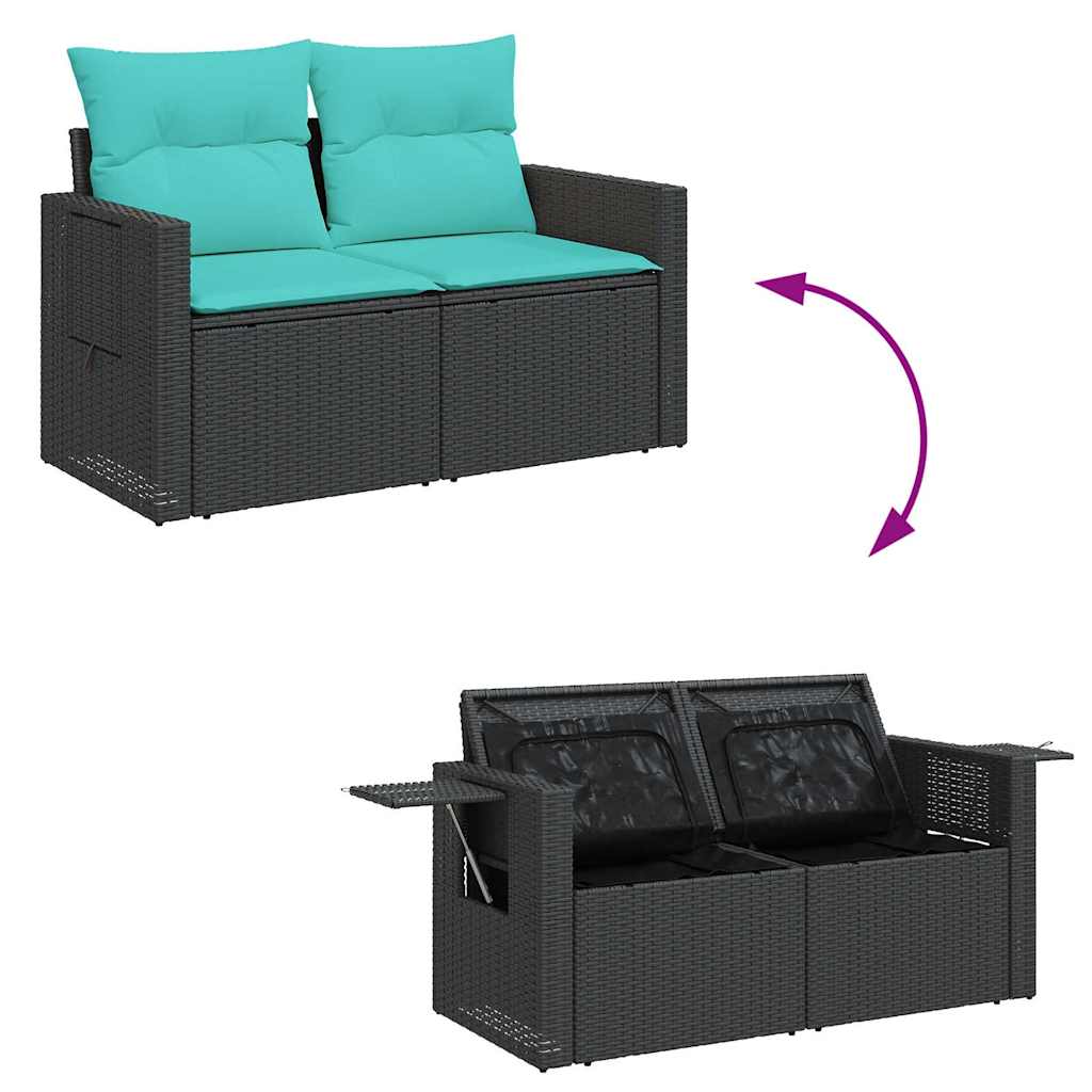 sofasæt til haven 10 dele med hynder polyrattan sort
