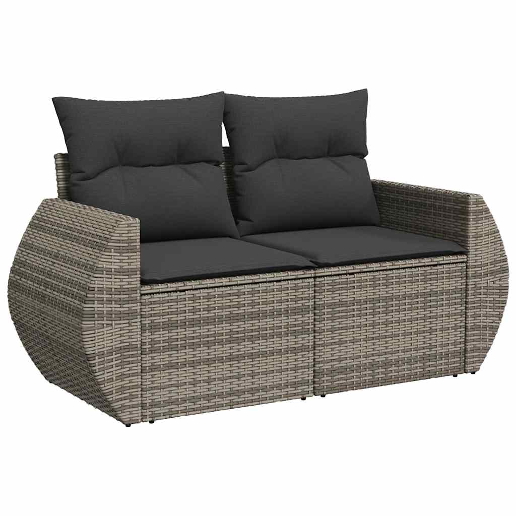 sofaesæt til haven 7 dele med hynder polyrattan grå