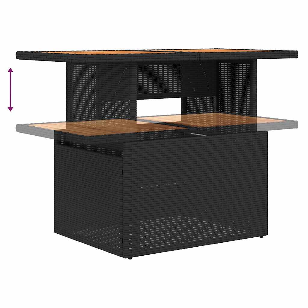 sofasæt til haven 9 dele med hynder polyrattan sort