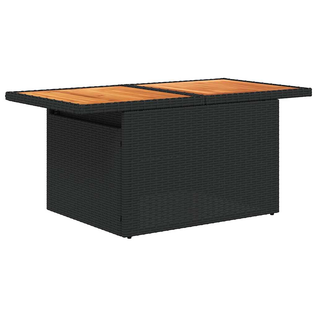 sofasæt til haven 7 dele med hynder polyrattan sort