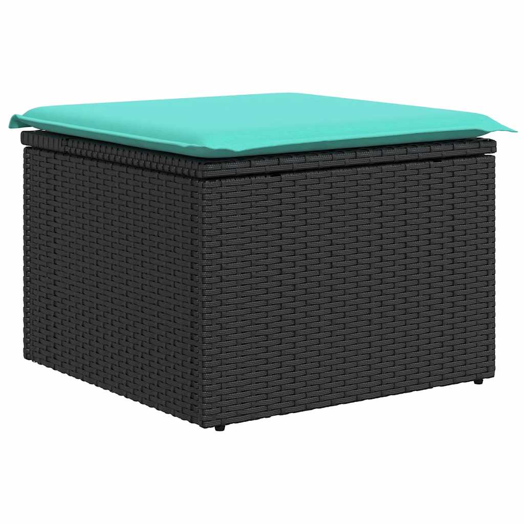 sofasæt til haven 7 dele med hynder polyrattan sort