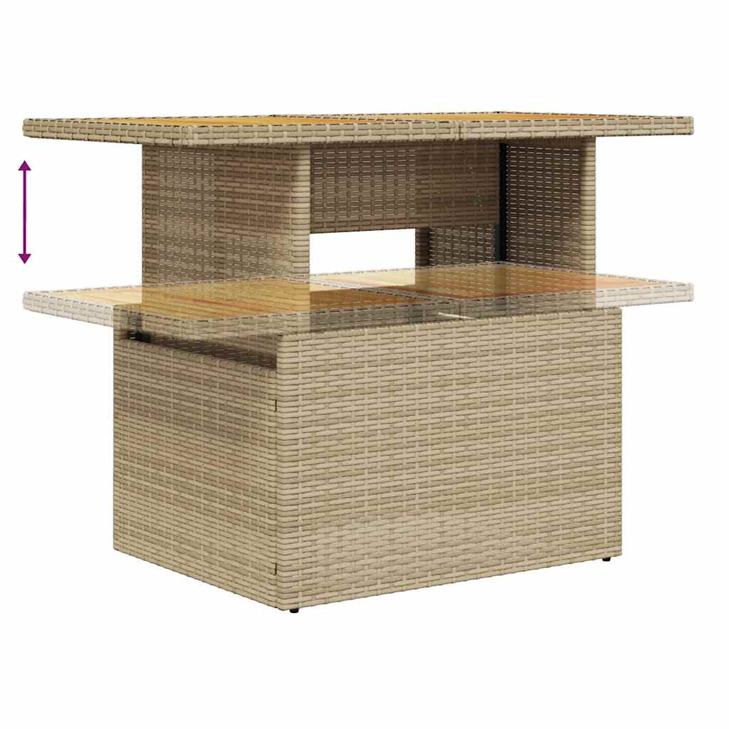 sofasæt til haven 7 dele med hynder polyrattan beige
