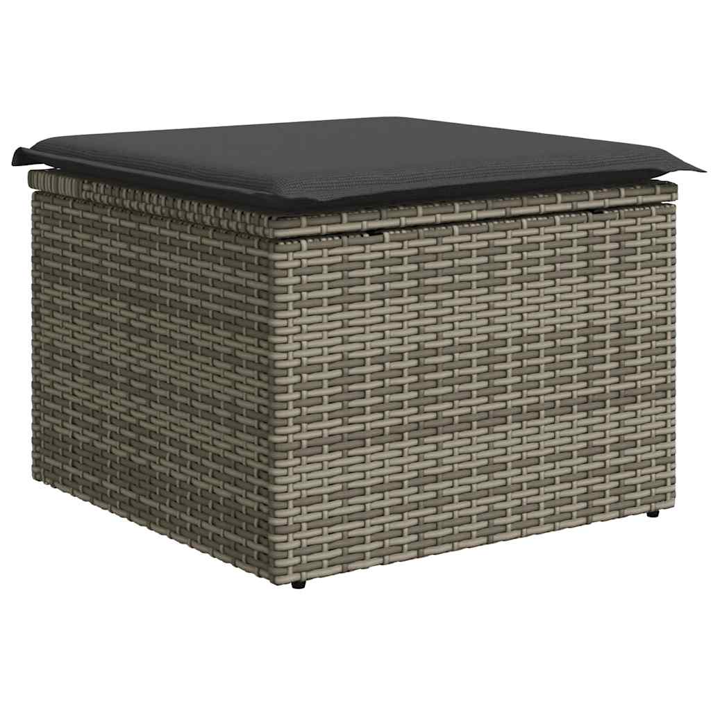 sofaesæt til haven 7 dele med hynder polyrattan grå