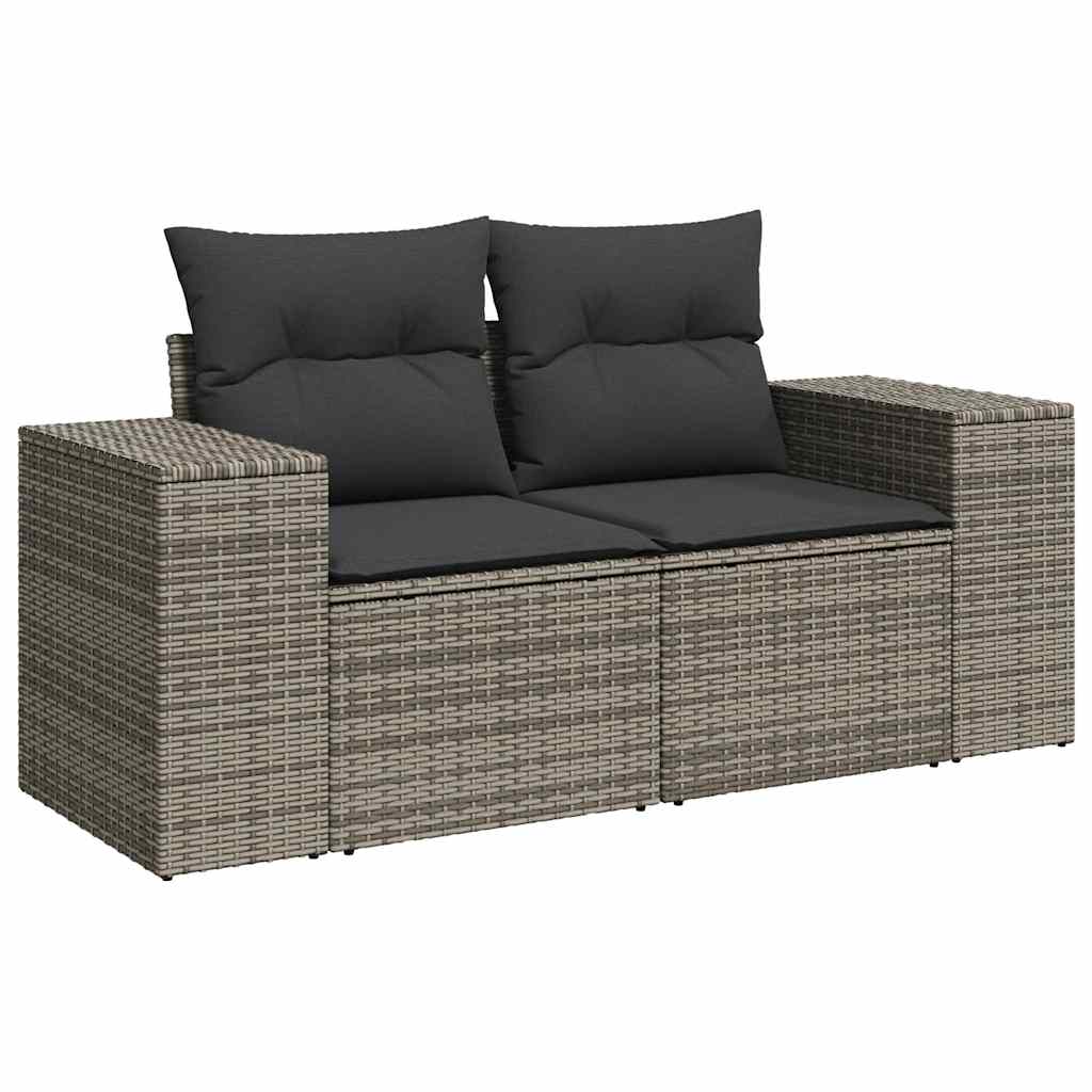 sofaesæt til haven 7 dele med hynder polyrattan grå