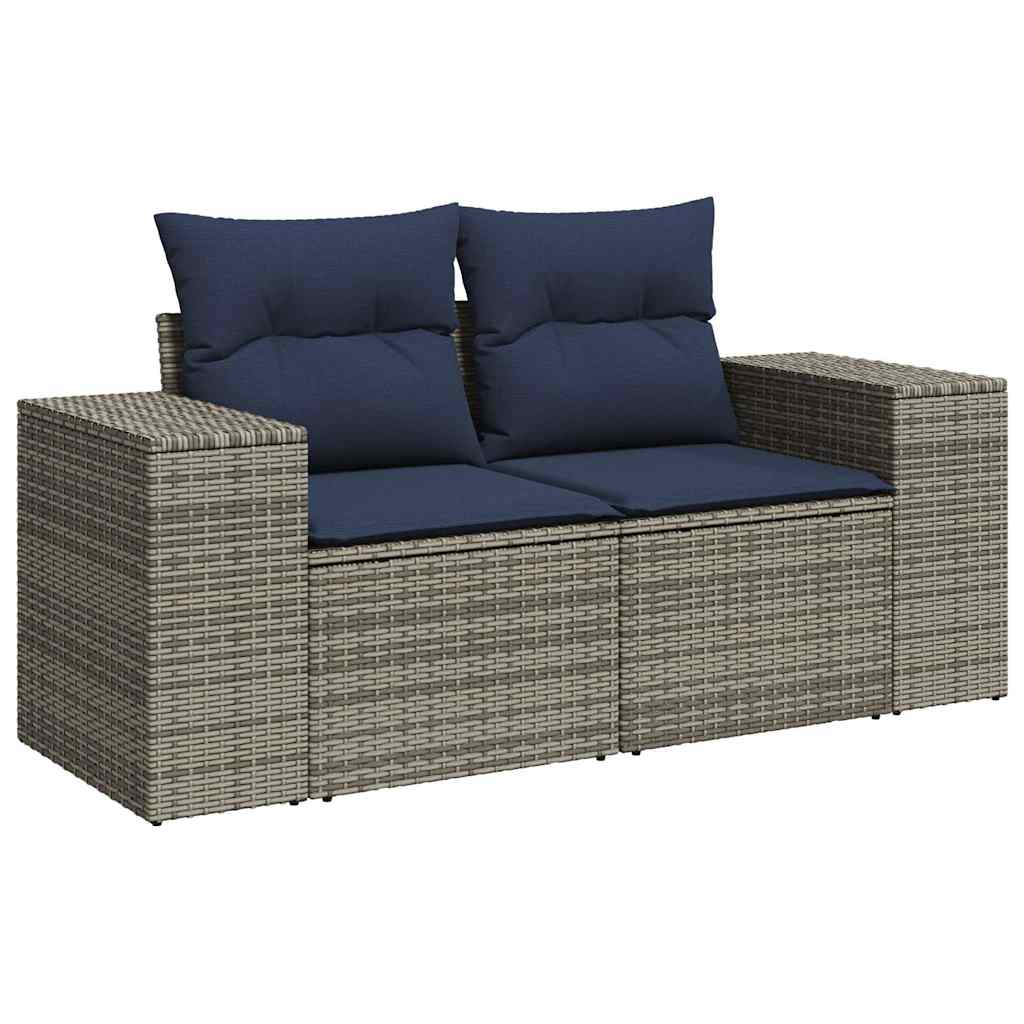 sofasæt til haven 8 dele med hynder polyrattan grå