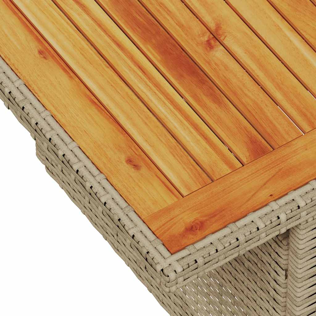 sofasæt til haven 7 dele med hynder polyrattan akacietræ beige