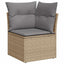 sofasæt til haven 6 dele med hynder polyrattan beige