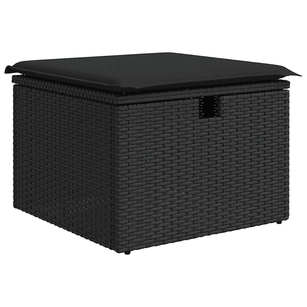 sofasæt til haven 8 dele med hynder polyrattan sort