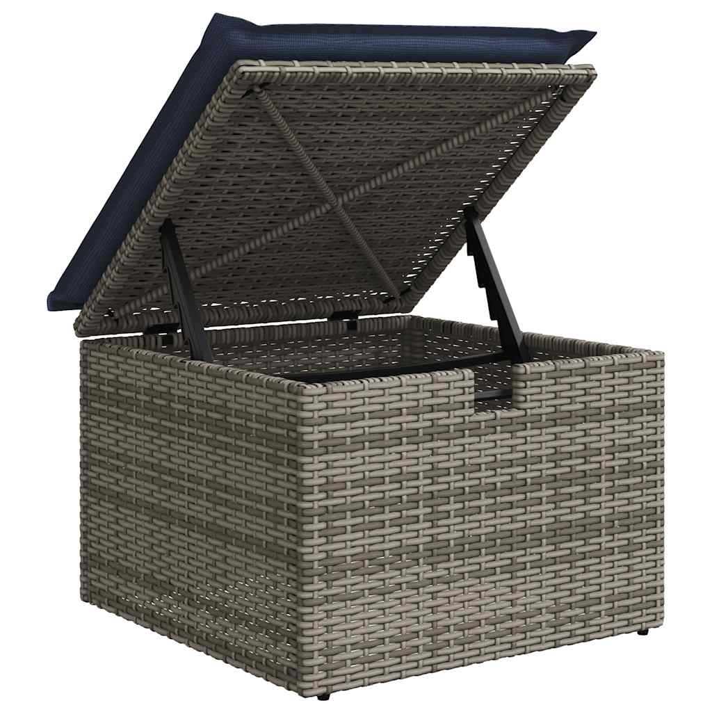 sofasæt til haven 6 dele med hynder polyrattan akacietræ grå