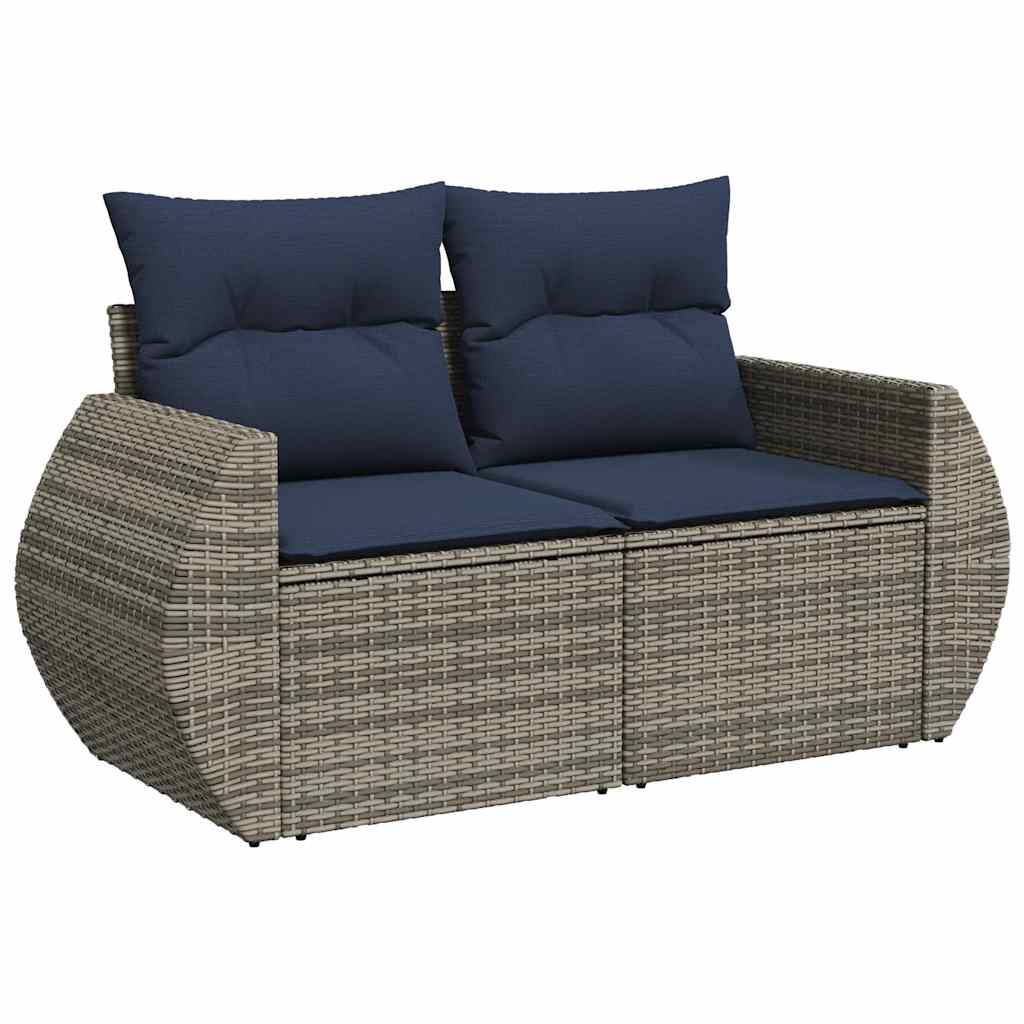 sofasæt til haven 9 dele med hynder polyrattan akacietræ brun