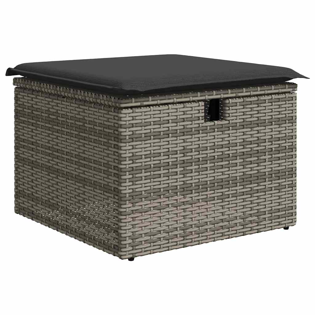 sofasæt til haven 8 dele med hynder polyrattan akacietræ grå