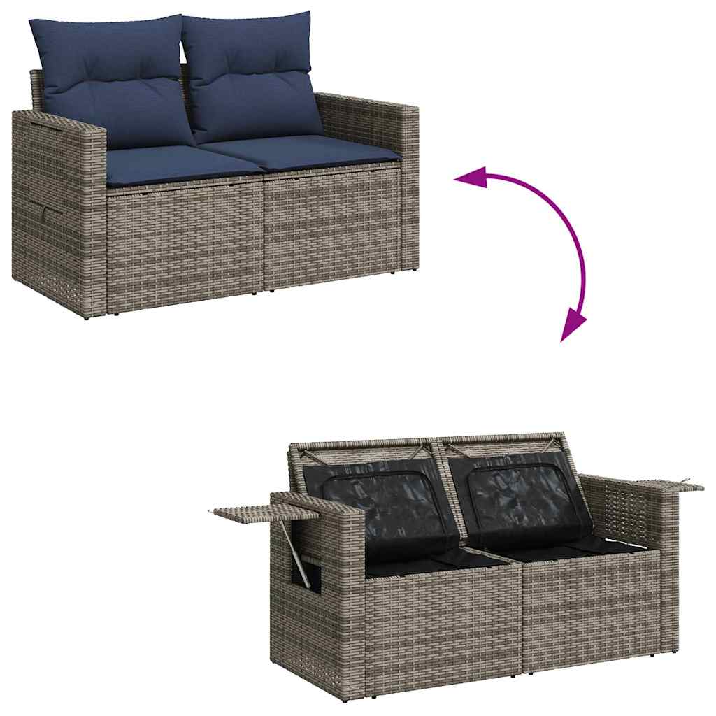 sofasæt til haven 8 dele med hynder polyrattan akacietræ brun