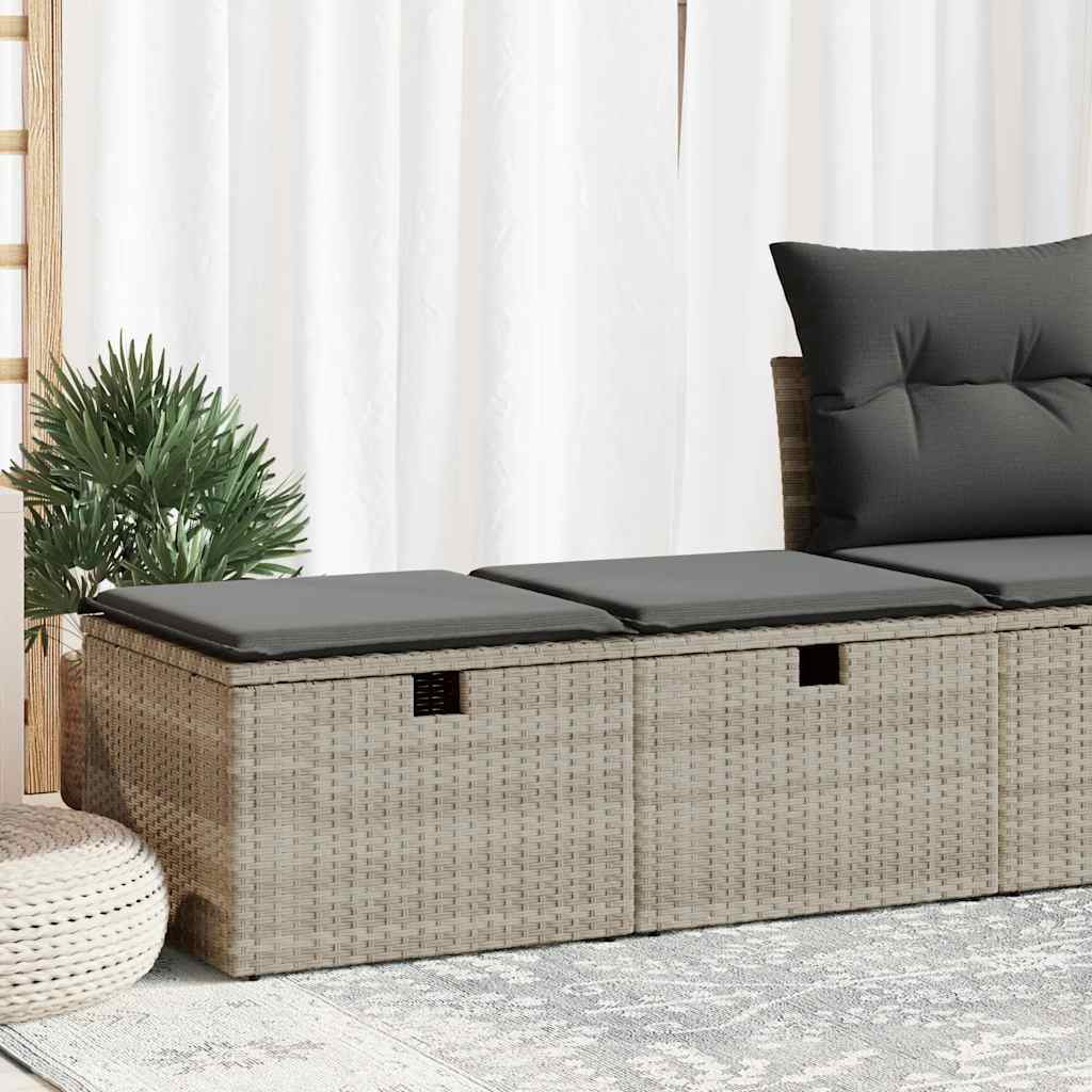 sofasæt til haven 2dele med hynder polyrattan akacietræ lysegrå