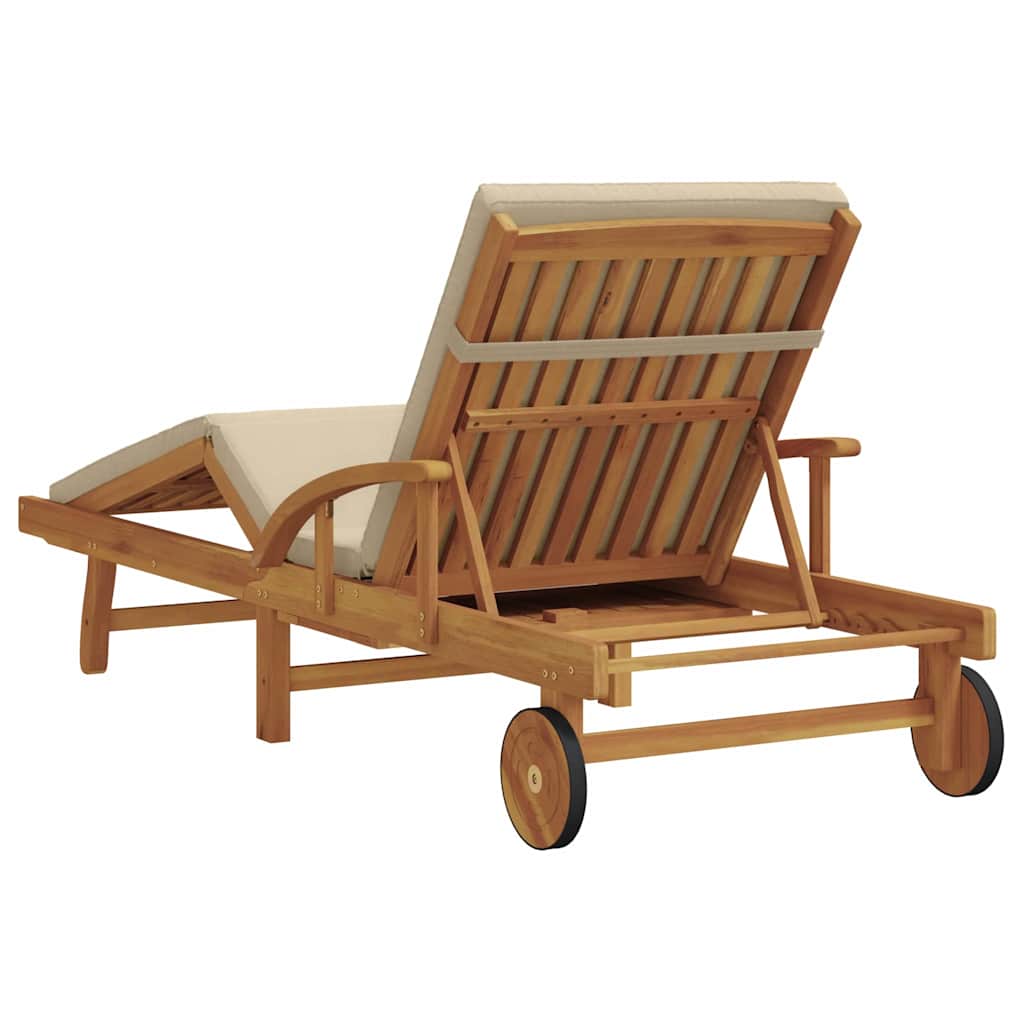 Solstol Massivt Akacietræ Beige