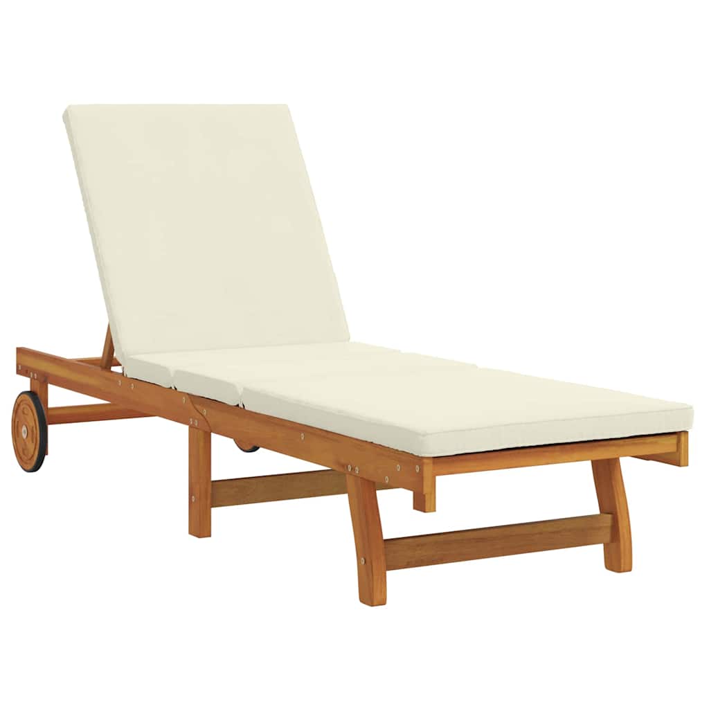 Solstol Brun og Creme 199 x 63 x 85 cm Massivt Akacietræ
