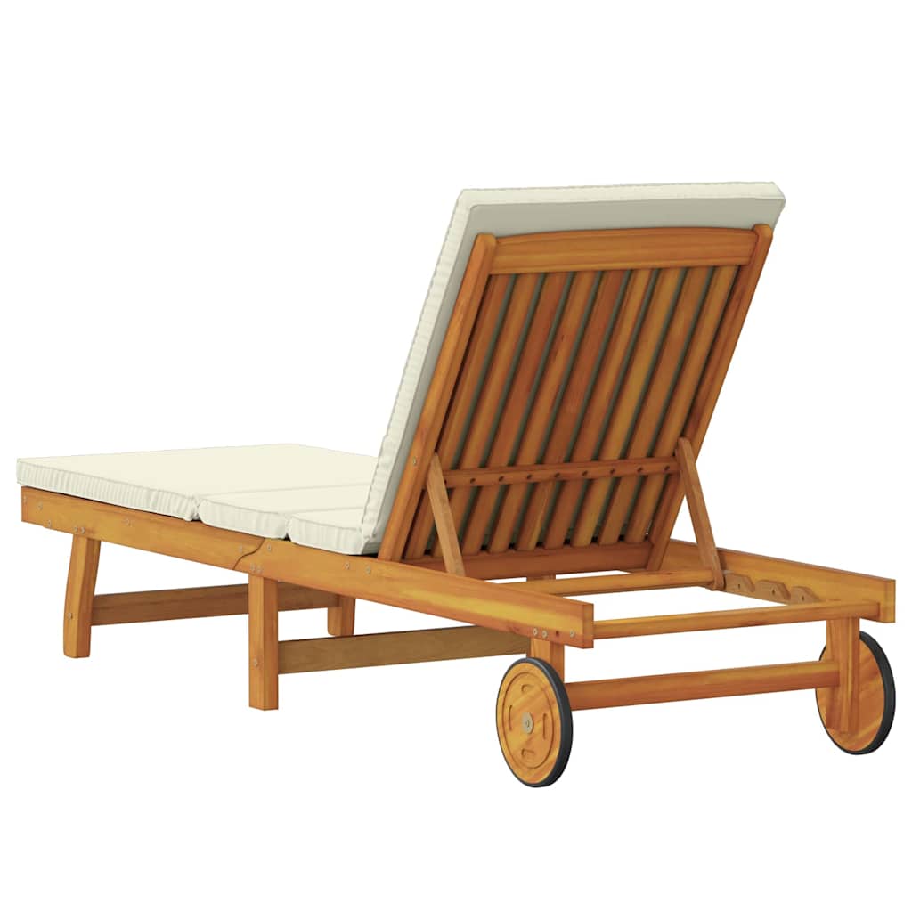 Solstol Brun og Creme 199 x 63 x 85 cm Massivt Akacietræ
