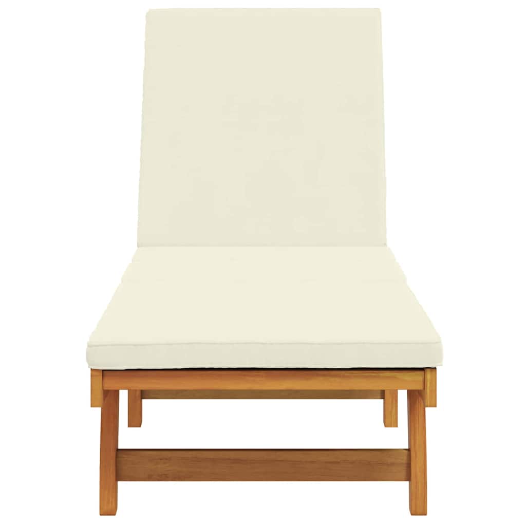 Solstol Brun og Creme 199 x 63 x 85 cm Massivt Akacietræ