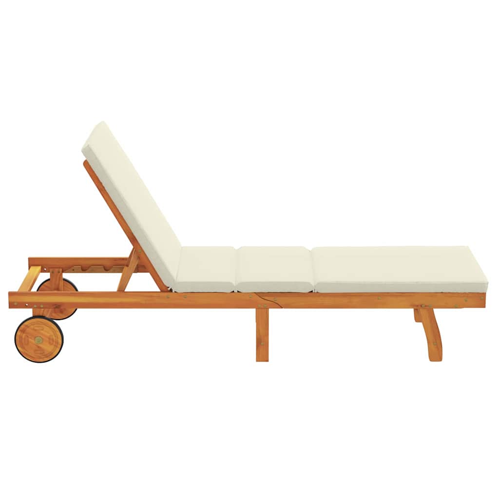 Solstol Brun og Creme 199 x 63 x 85 cm Massivt Akacietræ
