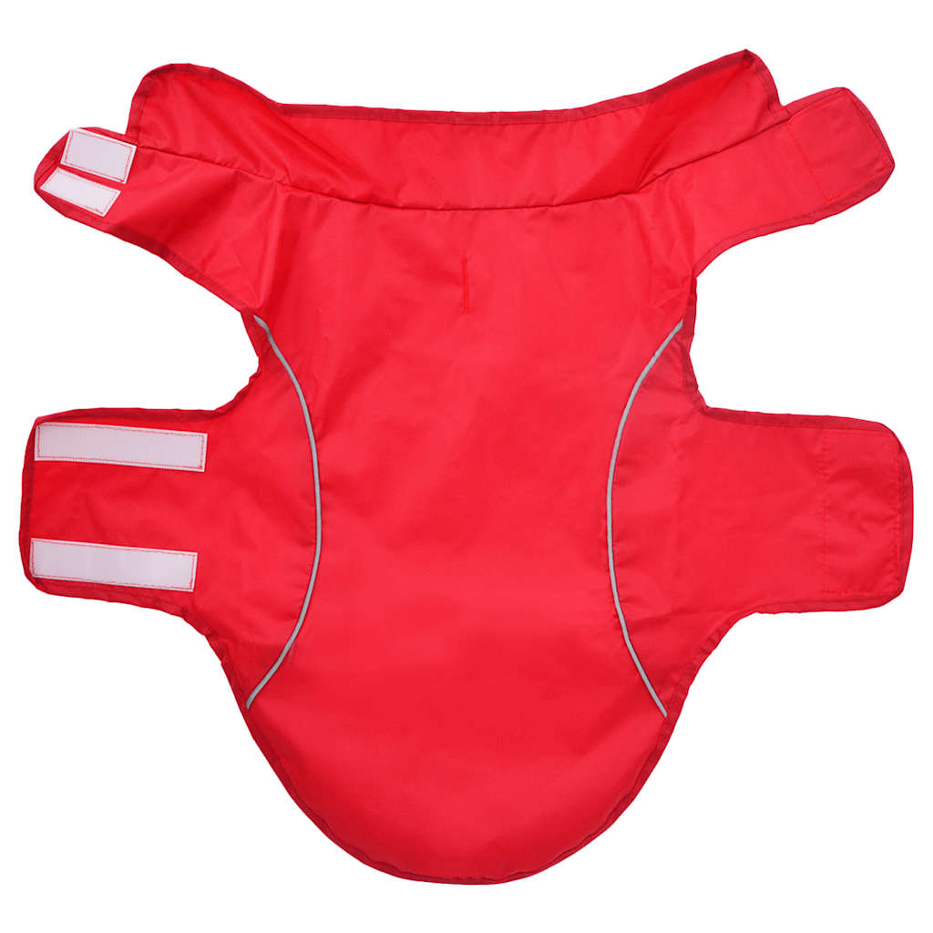 Hunderegnfrakke med refleksstriber polyester XS rød