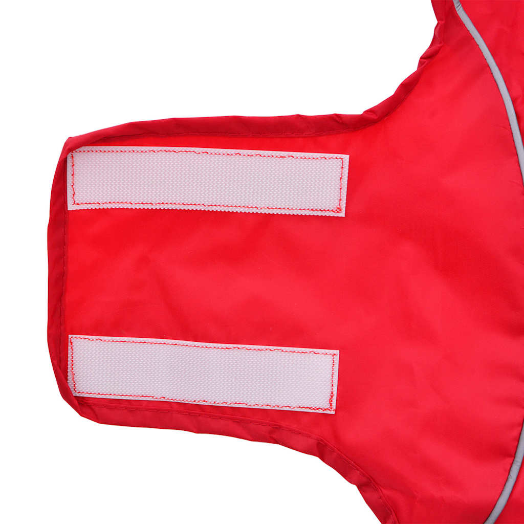 Hunderegnfrakke med refleksstriber polyester XS rød