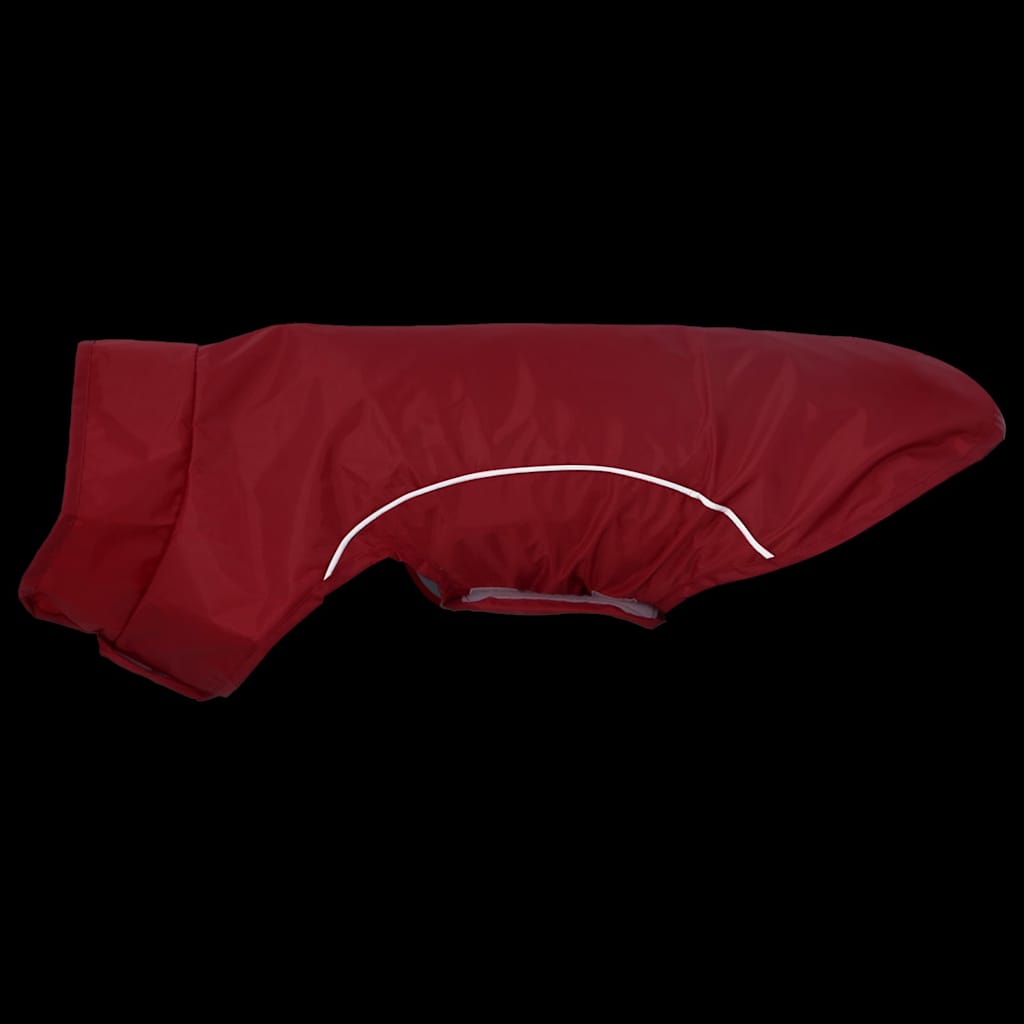 Hunderegnfrakke med refleksstriber polyester S rød