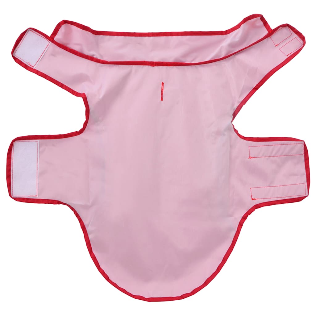 Hunderegnfrakke med refleksstriber polyester M rød