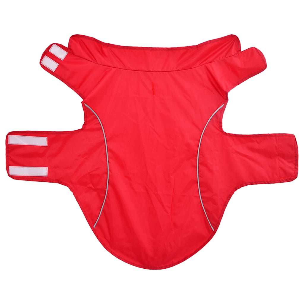 Hunderegnfrakke med refleksstriber polyester L rød