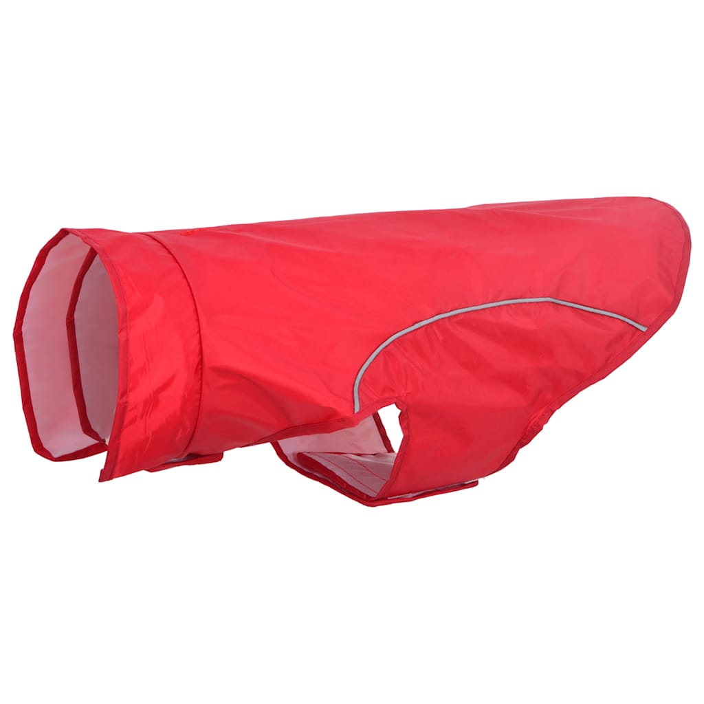 Hunderegnfrakke med refleksstriber polyester XL rød