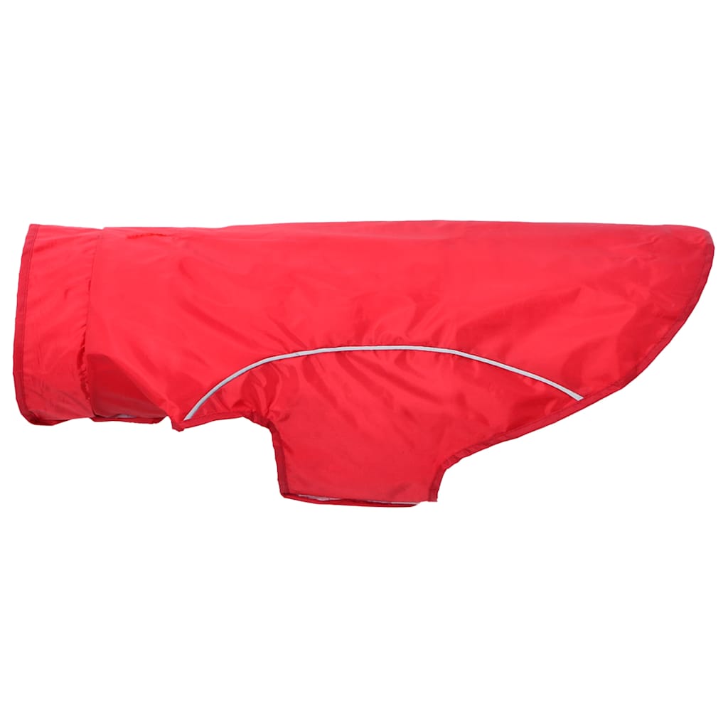 Hunderegnfrakke med refleksstriber polyester XL rød